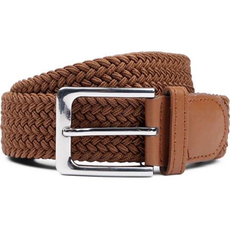 Suitable Geweven Riem Taupe Cognac