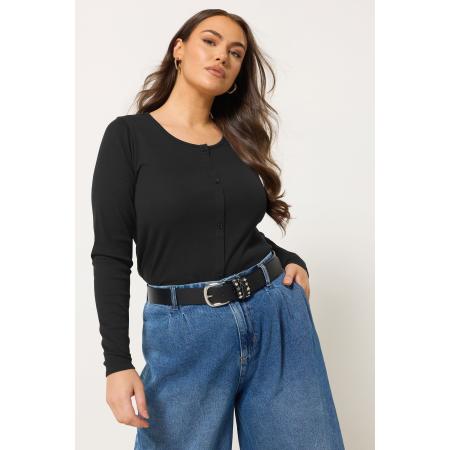 Yours Black Faux Leather Star Keeper Belt Size 58-60