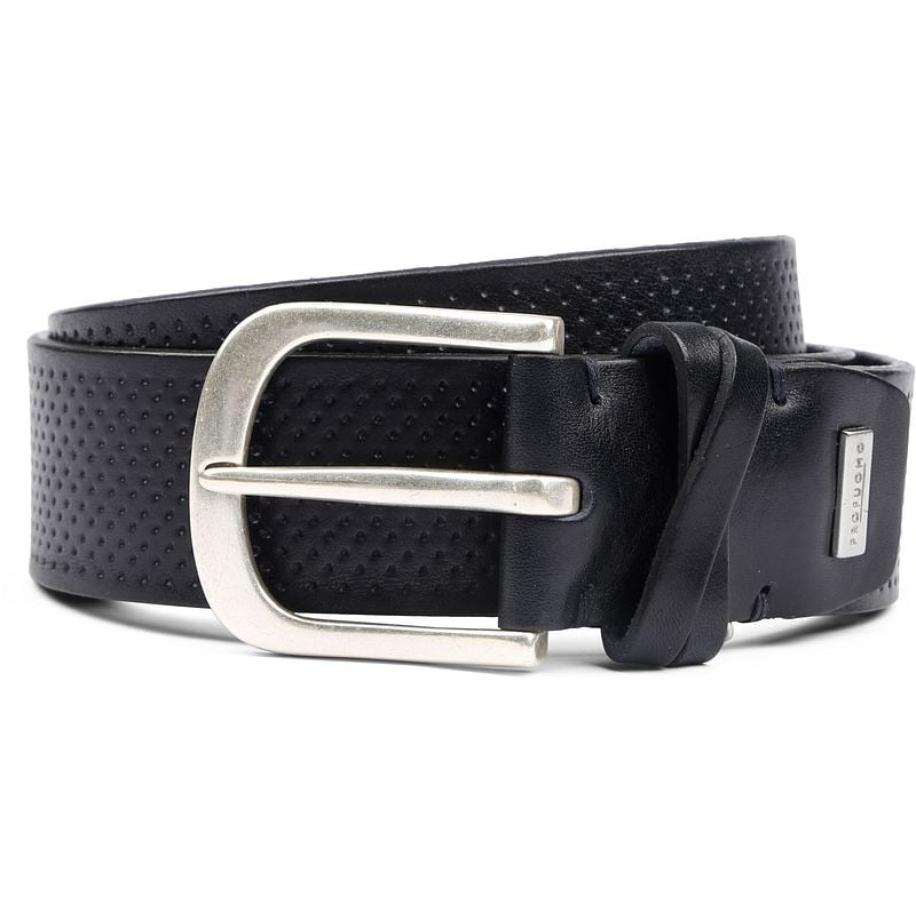 Profuomo Leren Riem Roma Donkerblauw Blauw