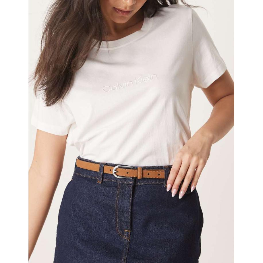 ASOS DESIGN Skinny taille- en heup jeansriem van imitatiesuède in bruin Bruin