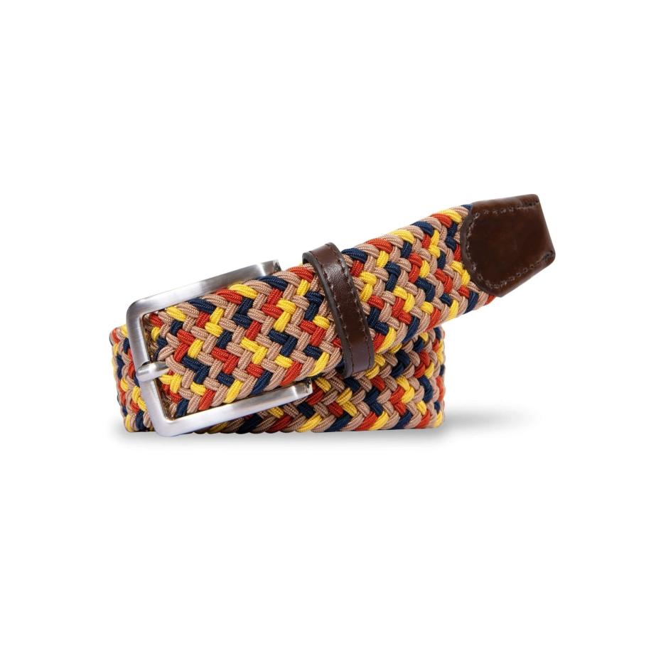 Meyer MEYER Riem navy / bruin / geel / oranje -