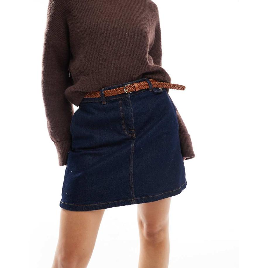 Pieces Gevlochten riem van imitatieleer in cognac-Bruin Bruin