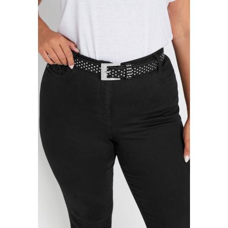 Yours Riem Van Imitatiesuède Met Diamantjesdetail In Zwartsize 42-44