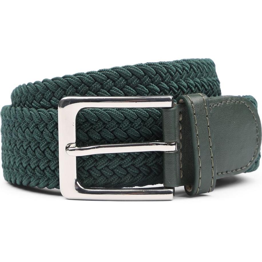 Suitable Geweven Riem Donkergroen Groen