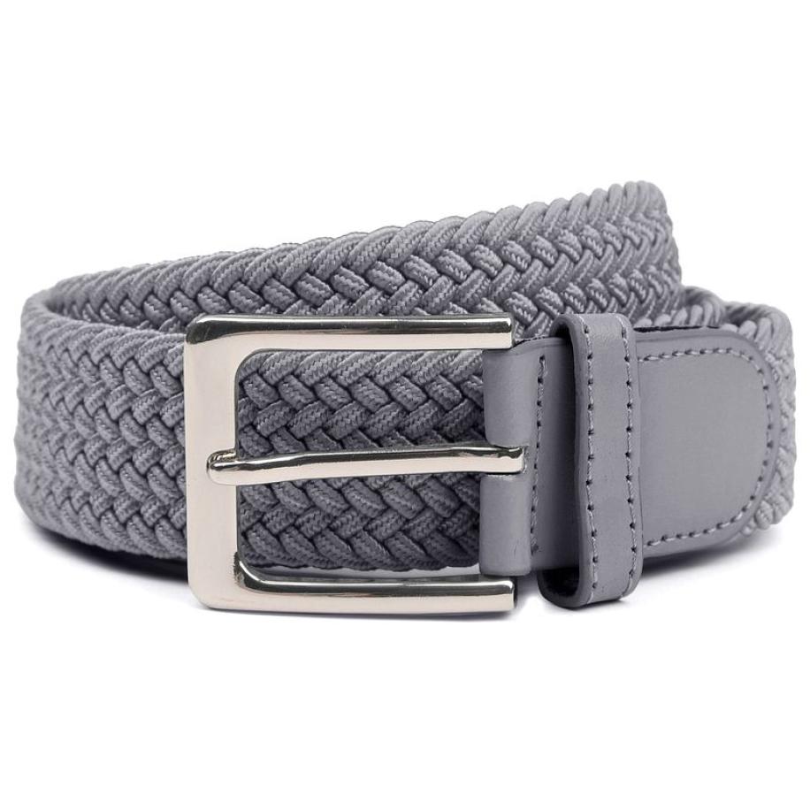 Suitable Geweven Riem Donkergrijs Grijs