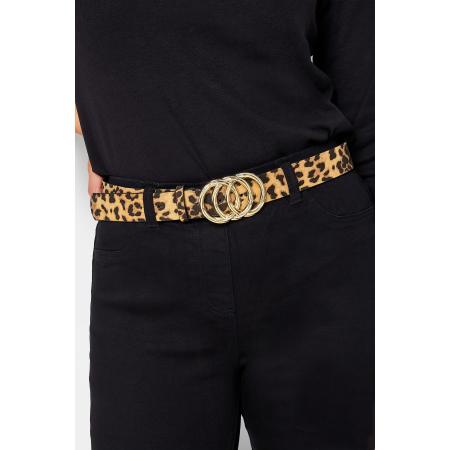 Yours Riem Met Dierenprint En Meerdere Ronde Gespen In Bruinsize 56-60