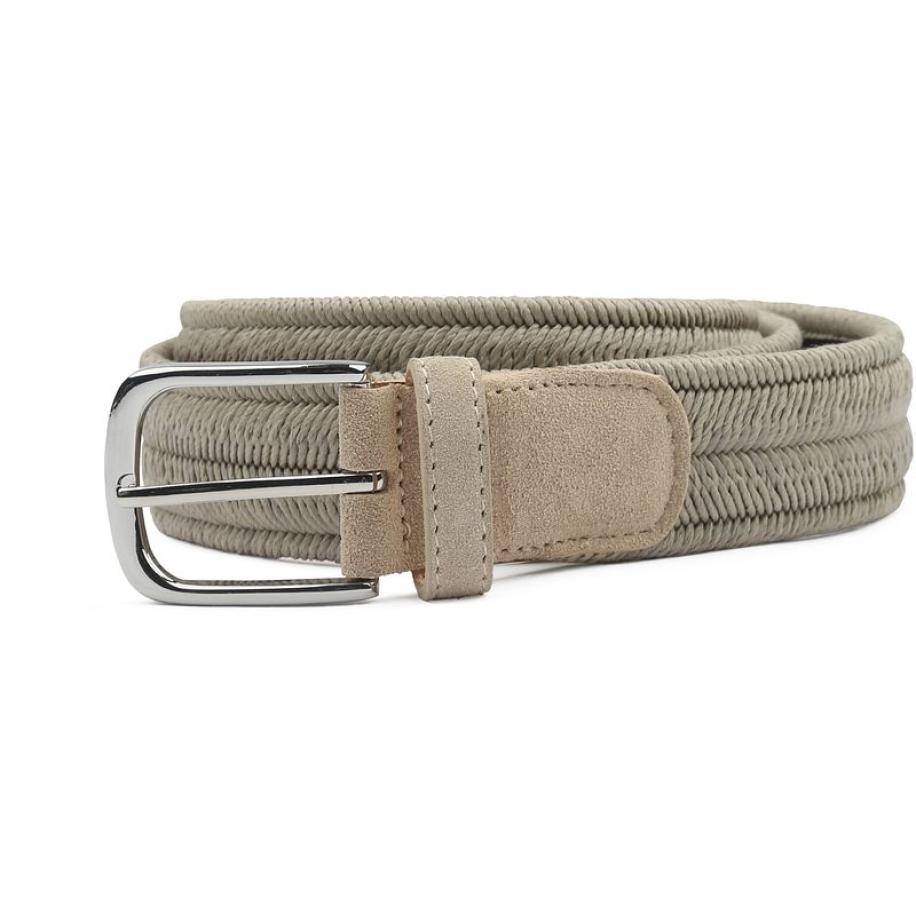 Profuomo Waxed Geweven Riem Khaki Groen