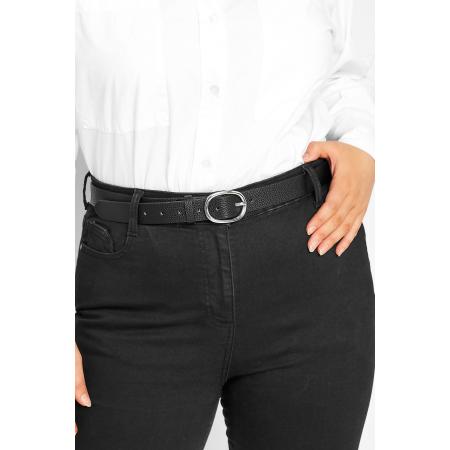 Yours Riem Met Textuur En Ovalen Gesp In Zwartsize 46-48