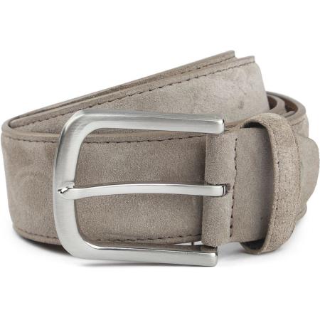 Suitable Riem Suède Leer Taupe