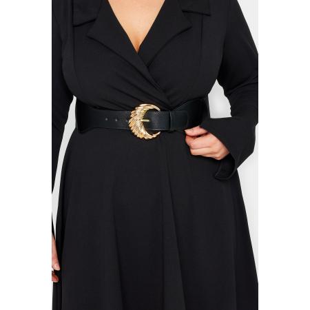 Yours Brede Tailleriem Met Gouden Gesp En Stretch In Zwartsize 48-50