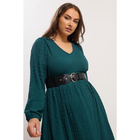 Yours Black Wide Stud Detail Stretch Belt Size 58-60