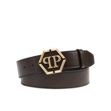 Philipp Plein Riem Hexagon bruin / goud