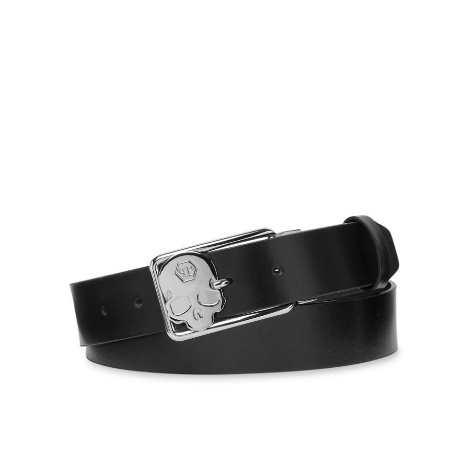 Philipp Plein Riem zilvergrijs / zwart Zwart