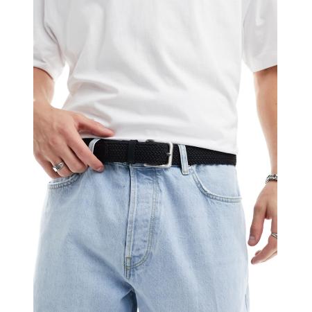 Jack & Jones - Geweven riem met gesp in zwart