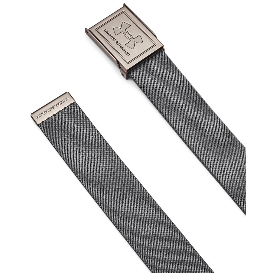 Under Armour Drive Stretch Webbing Herenriem Castlerock / Zwart / Zilver ÉÉN MAAT Grijs