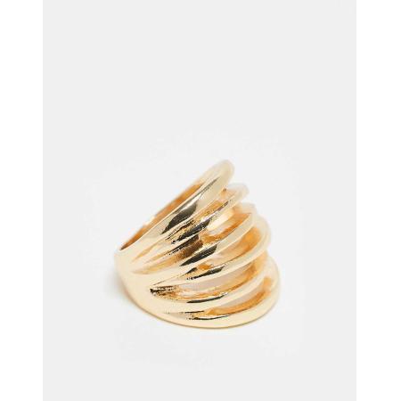 Reclaimed Vintage Uniseks ring met stapeleffect in goud