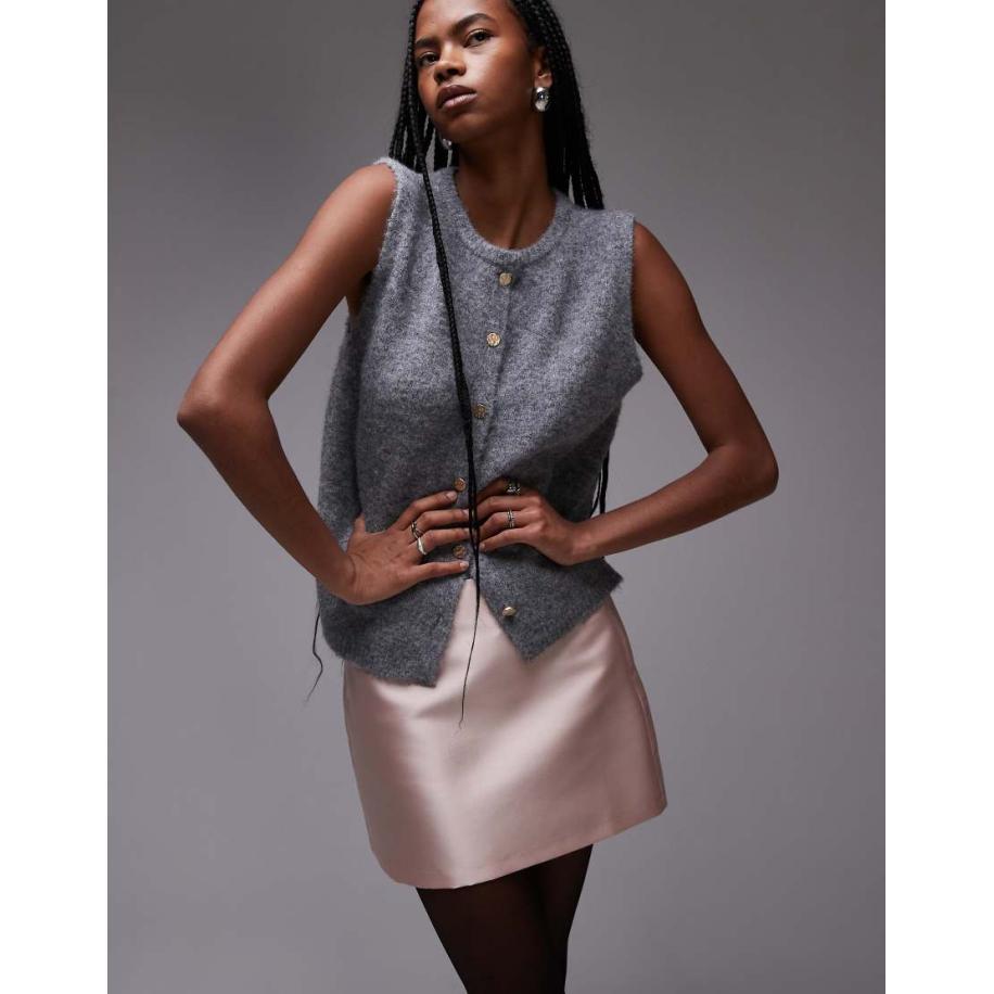 Topshop Micro-minirok van zwaar satijn in roze, deel van co-ord set Roze