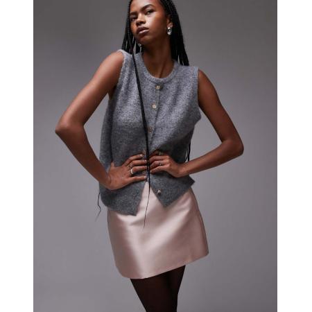 Topshop Micro-minirok van zwaar satijn in roze, deel van co-ord set