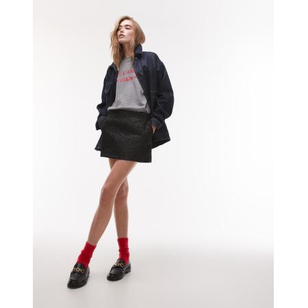 Topshop Jacquard minirok in zwart