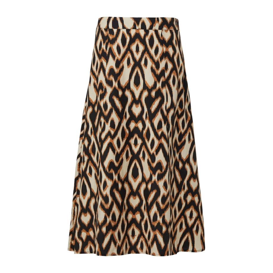 Comma COMMA Rok beige / ombergrijs / zwart -