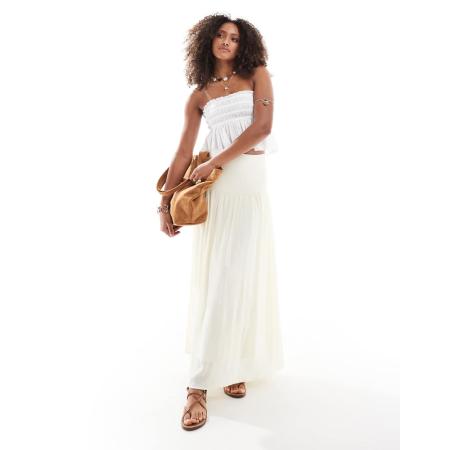 Stradivarius Midirok met verlaagde taille in geel