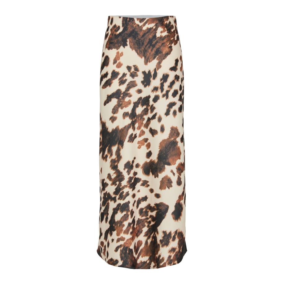 YAS YAS Rok YASPELLA crème / karamel / donkerbruin -