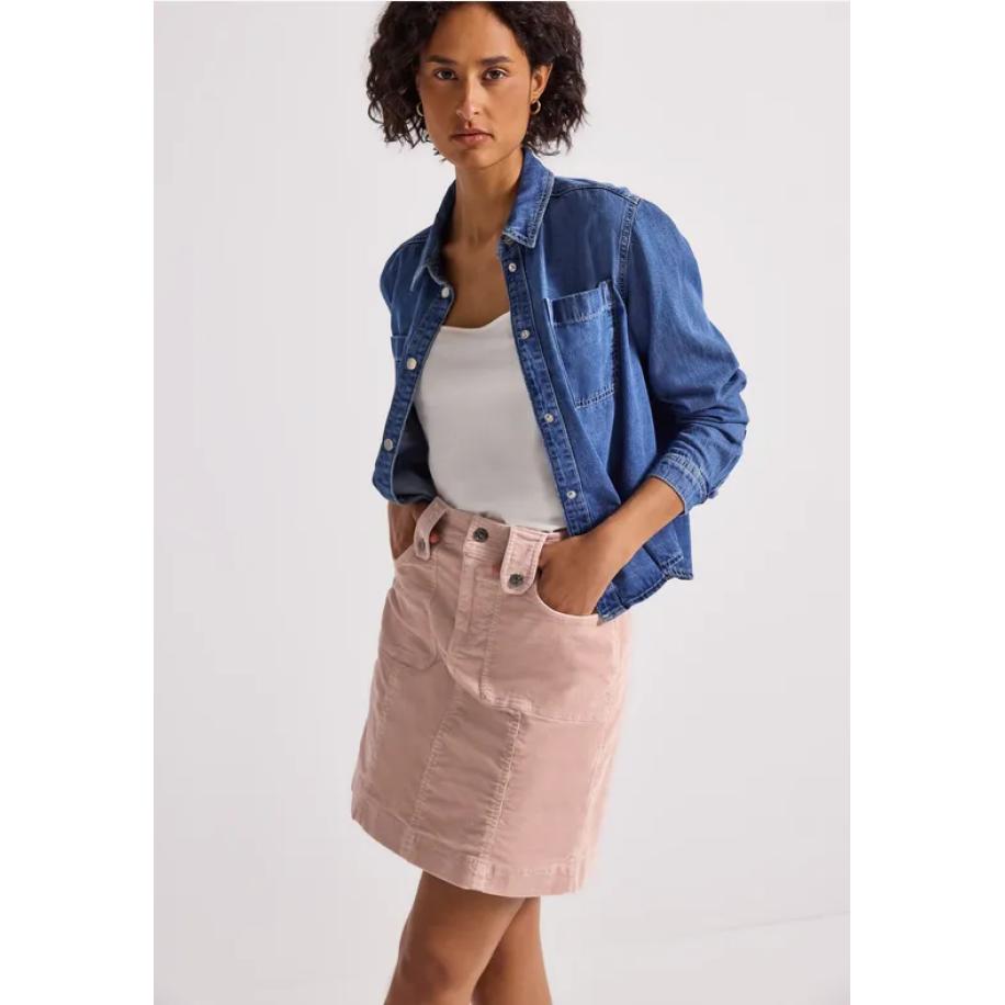 Street One Fijne ribfluwelen rok Roze