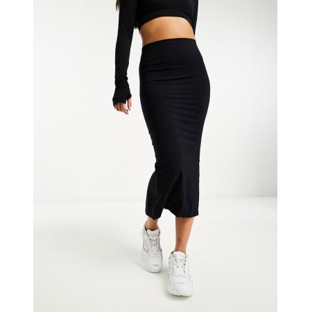 ASOS DESIGN Naadloze, corrigerende midi kokerrok in zwart, deel van co-ord set