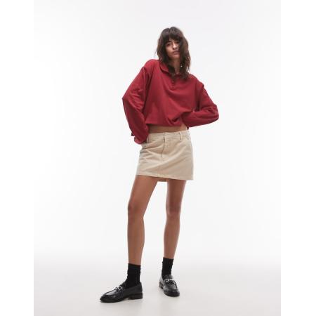 Topshop Korte micro-rok van canvas in lichtbruin
