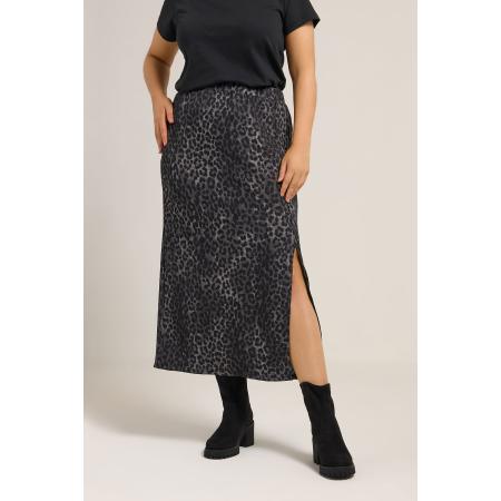 Yours Curve Grijze Luipaardprint Getextureerde Tube Rok Size 52