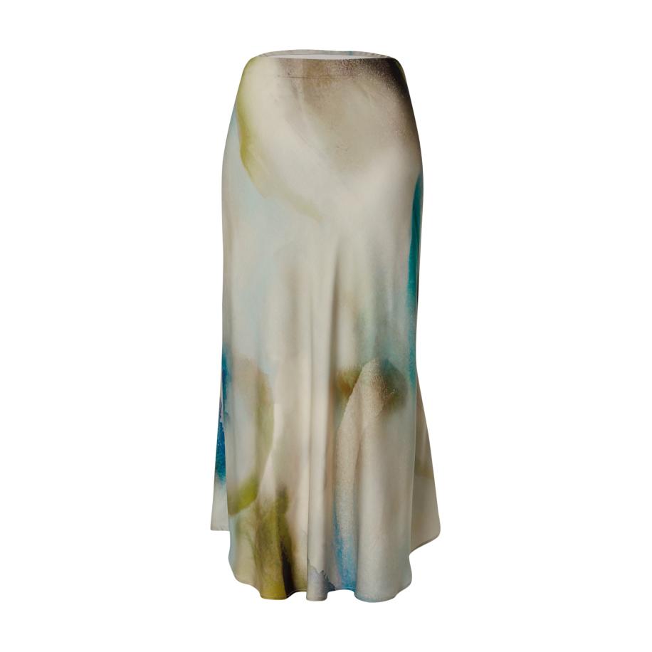 Emily van den Bergh Emily Van Den Bergh Rok azuur / bruin / grijs / olijfgroen -