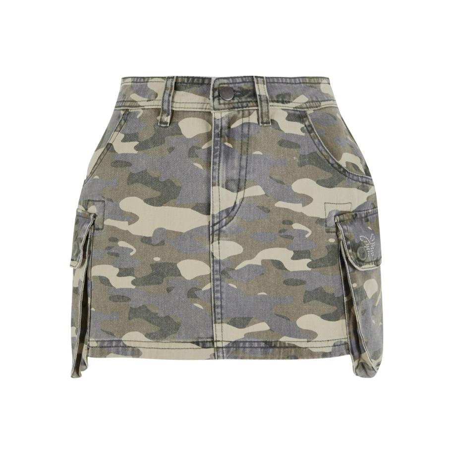 Felicious Rok ecru / grijs / kaki / donkergroen Groen