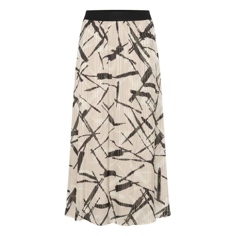 Kaffe Kaffe Rok Archy beige / zwart -