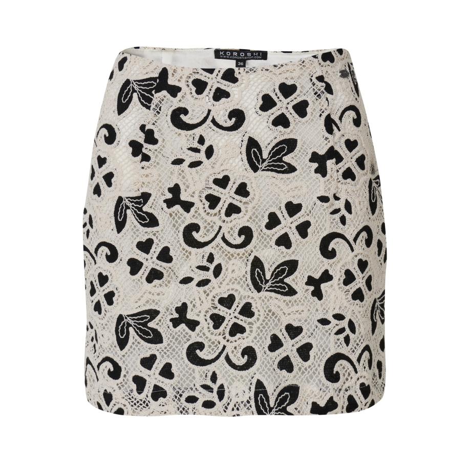 KOROSHI KOROSHI Rok zwart / offwhite -