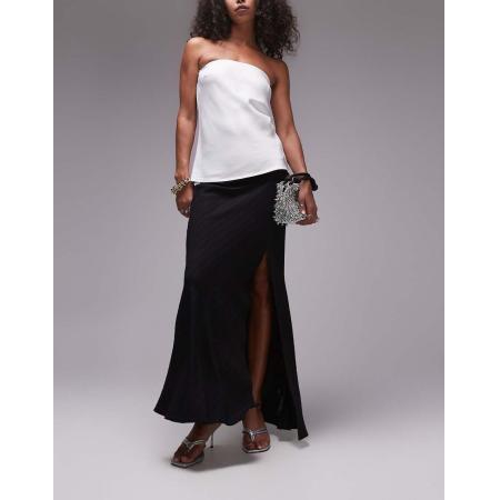 Topshop Maxi rok met gedraaid effect in zwart, deel van co-ord set