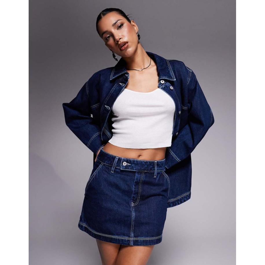 HUGO Blue Garalia Denim rok in donkerblauw Blauw