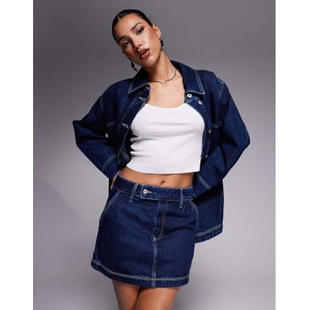 HUGO Blue Garalia Denim rok in donkerblauw