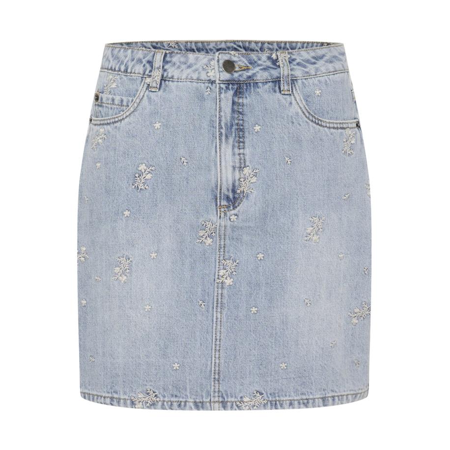 Kaffe Kaffe Rok Babeth blauw denim / wit -