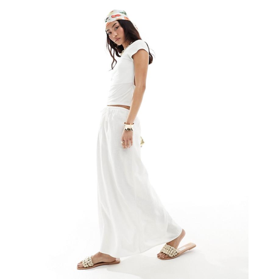 Cotton On Lange sliprok met linnen look in wit Wit