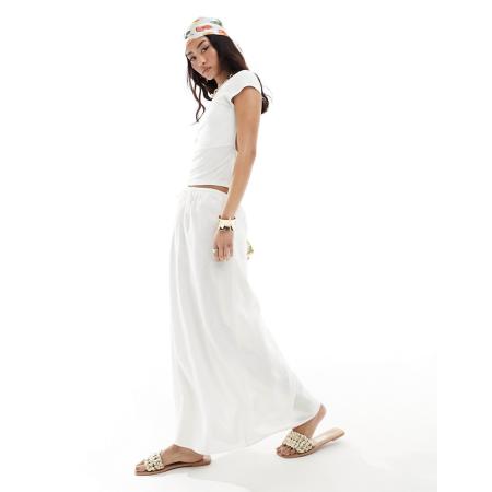 Cotton On Lange sliprok met linnen look in wit