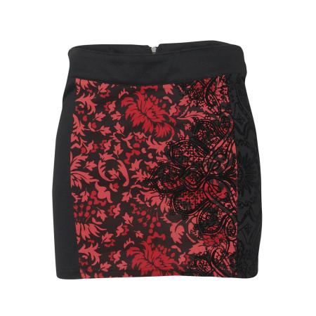 KOROSHI KOROSHI Rok rood / watermeloen rood / zwart