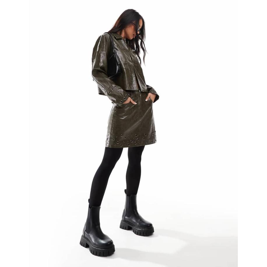 Scalpers Rok met oogjes in groen Groen