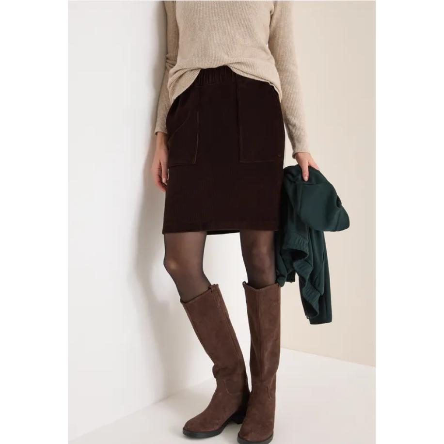 CECIL Corduroy rok Bruin