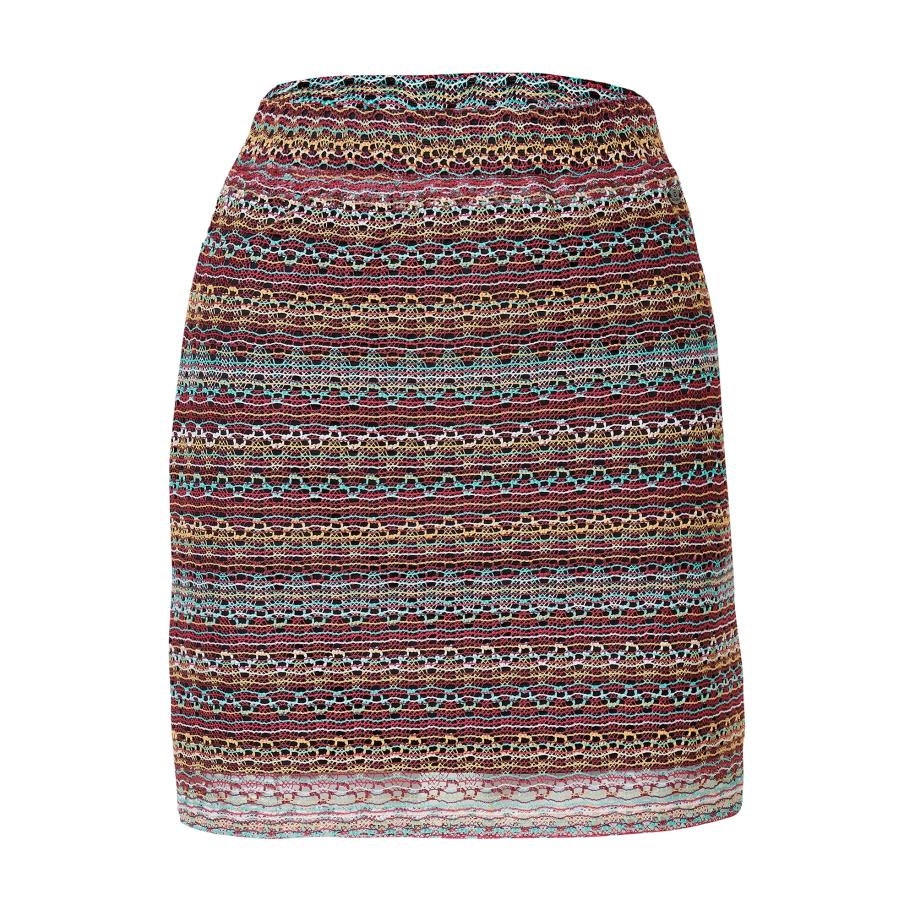KOROSHI KOROSHI Rok turquoise / pasteelgeel / pink / rood -
