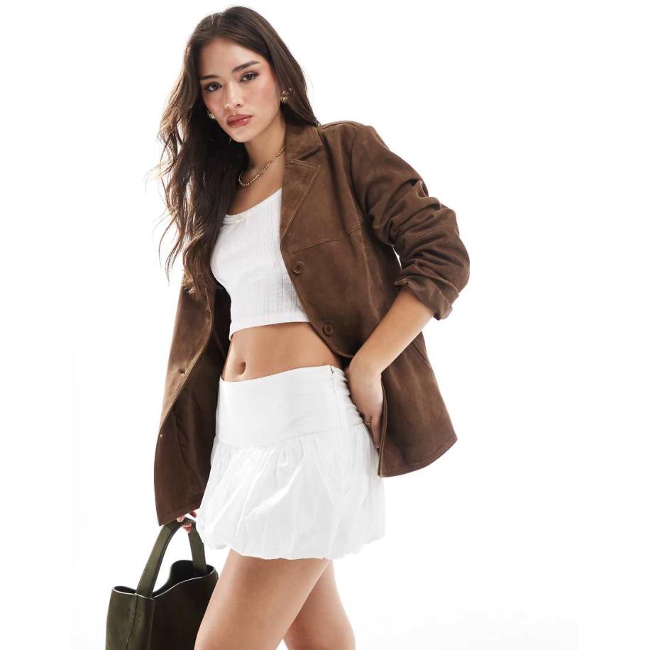 Hollister Mini rok met bolle zoom in wit Wit