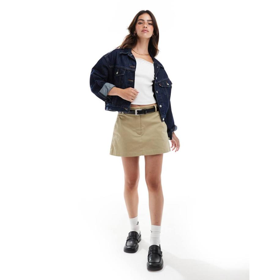 Abercrombie & Fitch Elegant chino-rokje in olijfgroen Groen