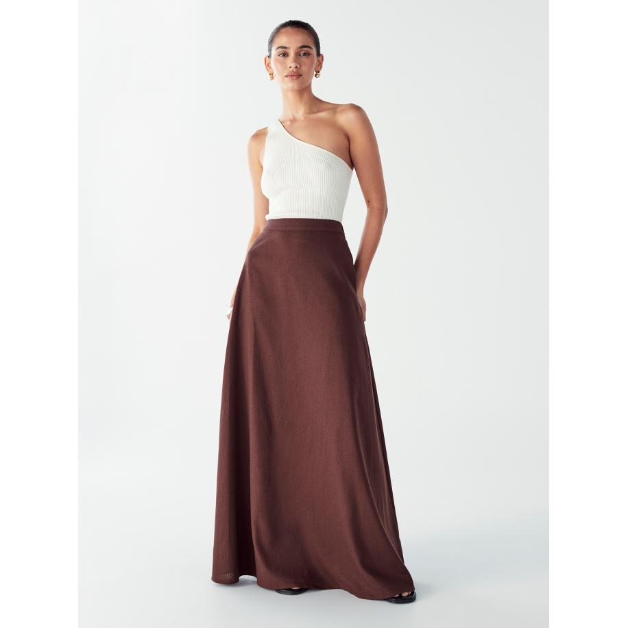 Willa Rok ISLA MAXI SKIRT bruin Bruin