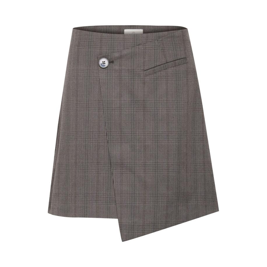 Kaffe Kaffe Rok Dori grijs / lichtgrijs / zwart -