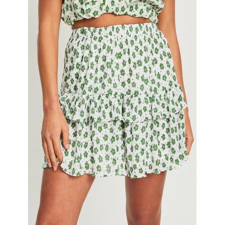 Tussah Rok Giulia grasgroen / wit