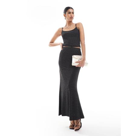 Vero Moda Mix en match Maxi-rok in zwarte glitter, deel van co-ord set
